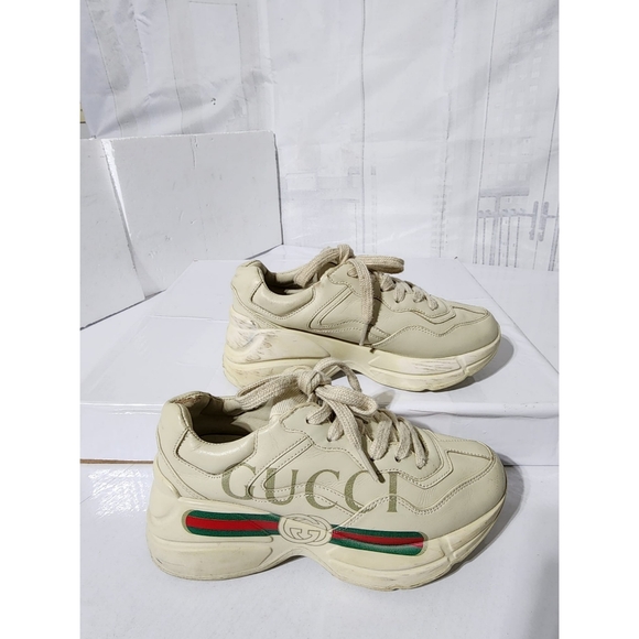 Gucci Rhyton Interlocking G Star Sneakers Off-White Size 34 - Picture 5 of 14